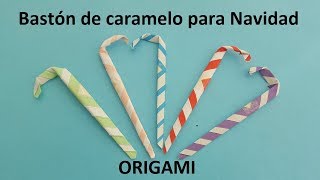 Bastón de Caramelo De Papel - Origami