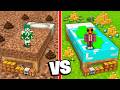 POBRE vs. RICO: BASE de CAMA GIGANTE en Minecraft!