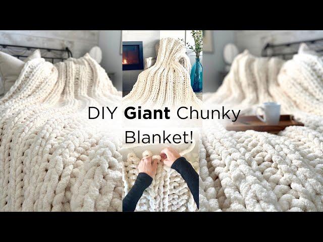 Easy Chunky Knit Blanket Diy  How To Make A Chunky Blanket With