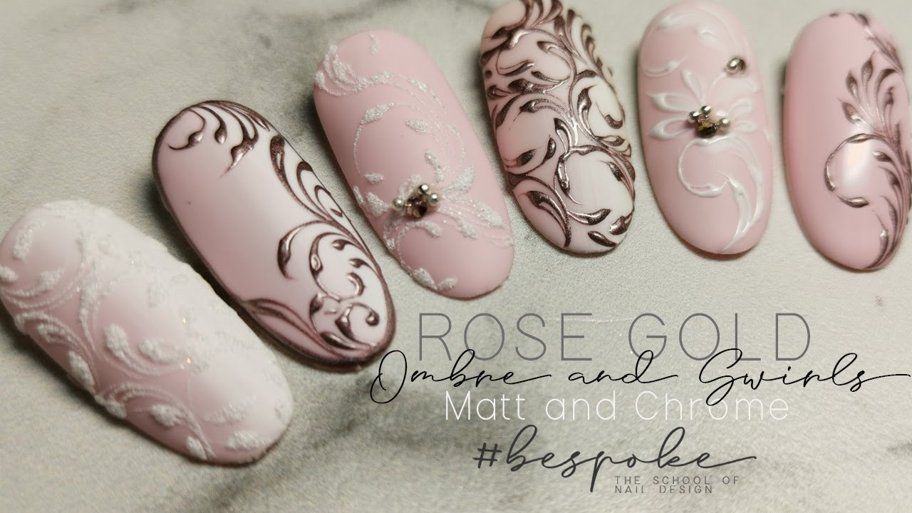 NAIL ART TUTORIAL  I  Ombre and Swirls Freehand Nail Art