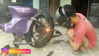 Proses pembuatan frame street cub /street cub frame making process