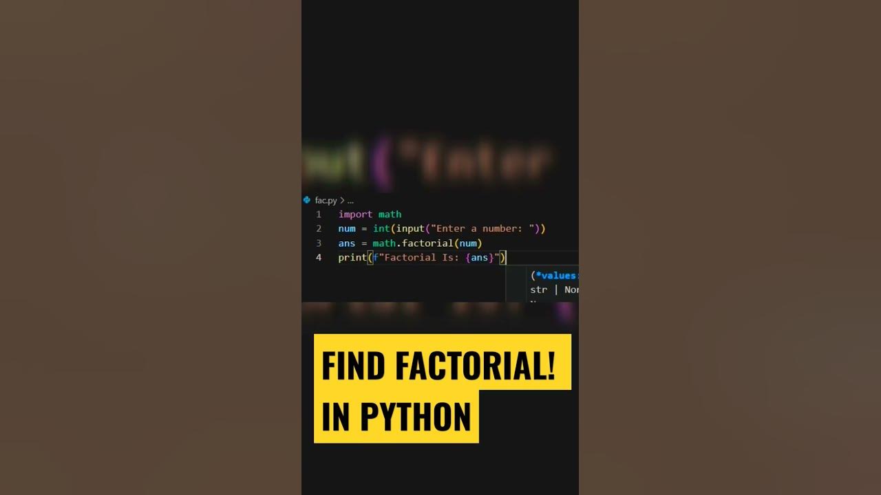 Python Program to Find the Factorial of a Number #shorts #coding # ...