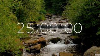 Quiet Classroom Timer – 25 Minutes ⏱️ Forest Stream & Bell 🔔 4K Calm Visual