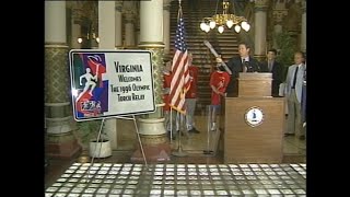 Gov. George Allen welcomes 1996 Olympic Torch