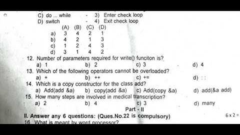 12th Computer Science Second Revision 2019 - Question Paper (Tirunelveli District) | (EM)