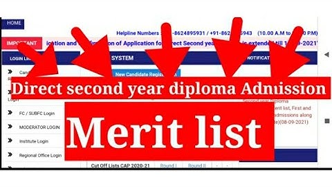 How to check Merit List I Direct second year diploma Admission Merit List IOfficial website DTE |DTE