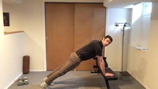 Burpee on Bench with Push Up