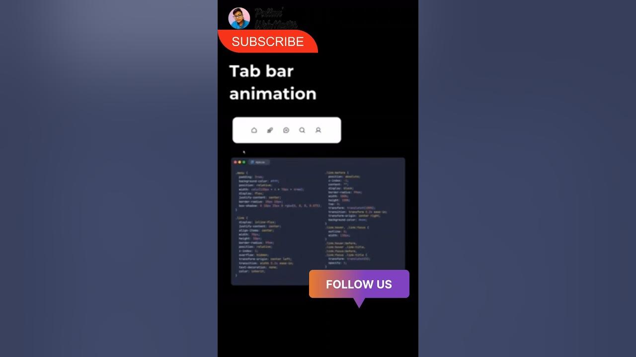 Tab bar Animation Using HTML CSS | #animation #newshorts #htmlcss # ...