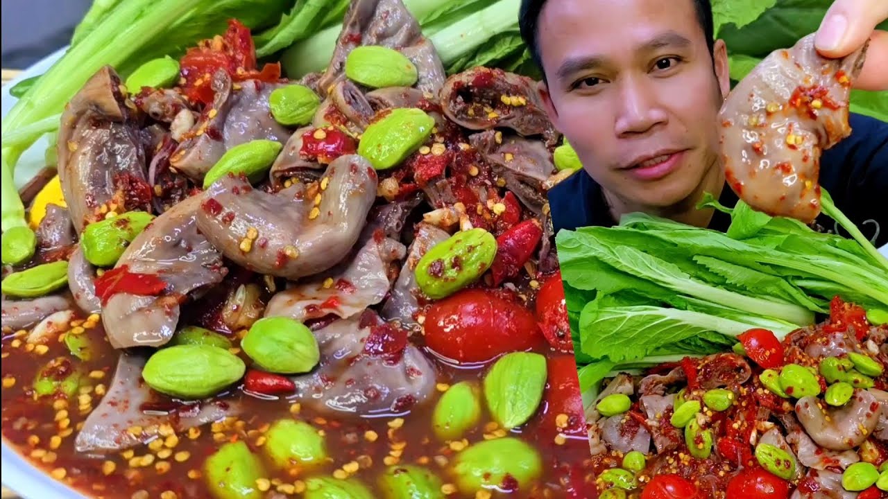 ตำไส้ตันรสจัดๆเผ็ดๆนัวๆแกล้มผักสดๆแซ่บๆ