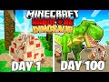 I Survived 100 DAYS as a DINOSAUR in HARDCORE MINECRAFT!