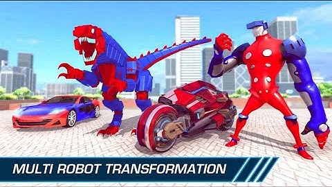 Tetra Robot Transform: Red Dino Robot Car Game 2021 (By Markhorians) - Android Gameplay