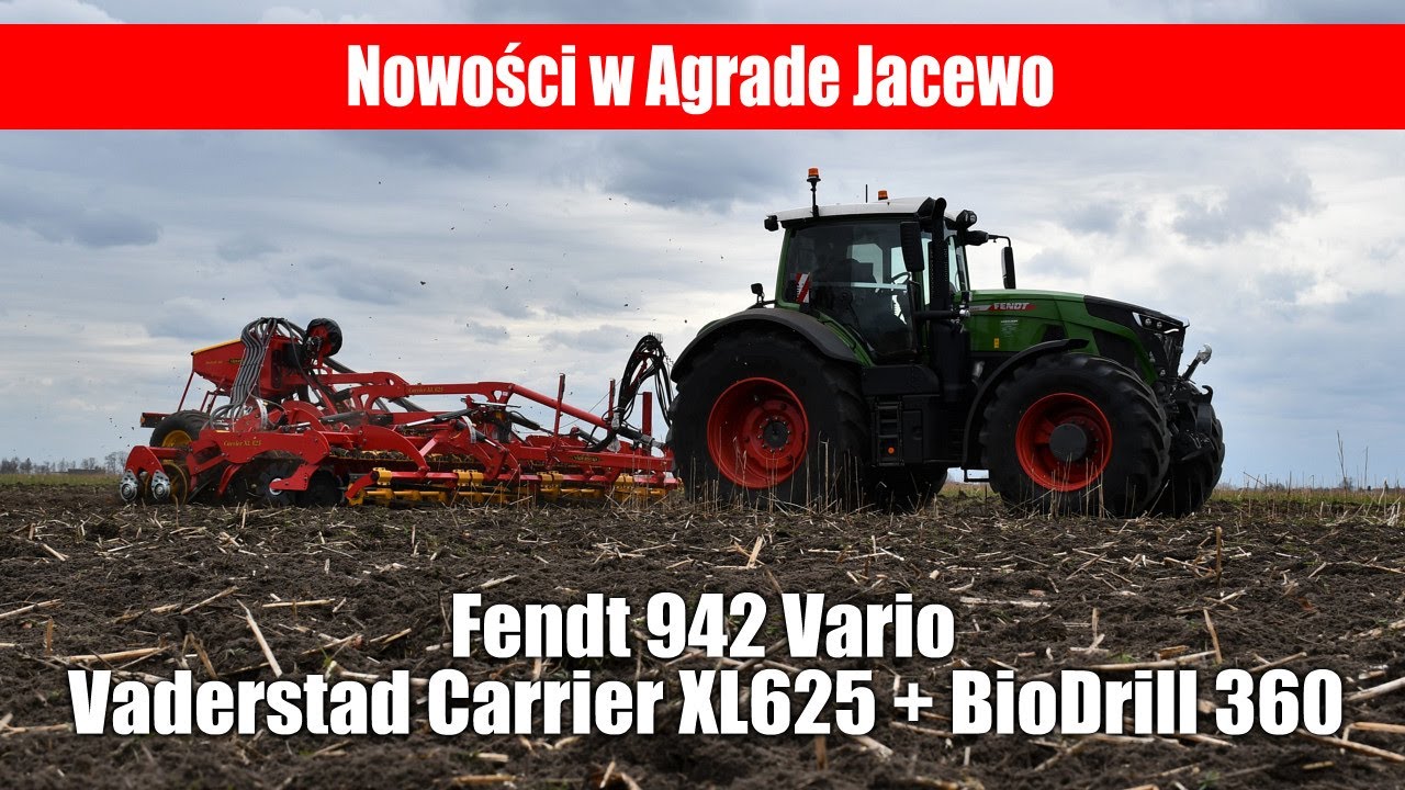 maxresdefault Fendt 942 Vario, Vaderstad Carrier XL625 + BioDrill 360   nowości w Agrade Jacewo