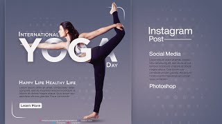 How to create International Yoga Day Banner Design | Social Media Post in Photoshop