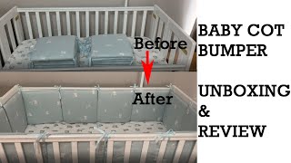 Breathable Cute Baby Cot Bumper Cushion Set - Crib Bumper Pads - Recommended & Good safety for baby