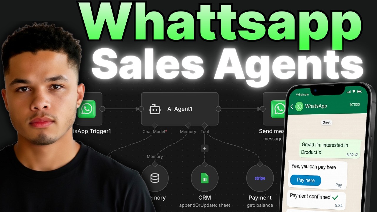 WhatsApp AI agent taking payments n8n tutorial