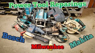 Repairing another load of Makita, Bosch and Milwaukee power tools.