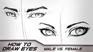 How to Draw Eyes Male Vs Female Step by Step - Narrated