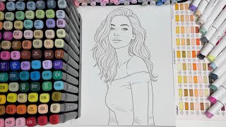 Beautiful Girl Coloring Page | Relaxing Fashion Coloring ASMR 🎨💖