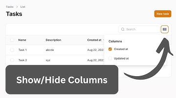 Filament Table: Toggleable Columns to Show/Hide Them