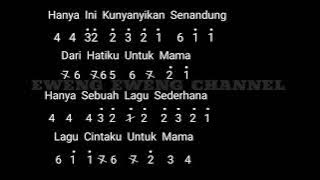 Not Angka Recorder Lagu 'CINTA UNTUK MAMA' Kenny.