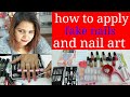 how to use fake nails with nail art(in hindi)