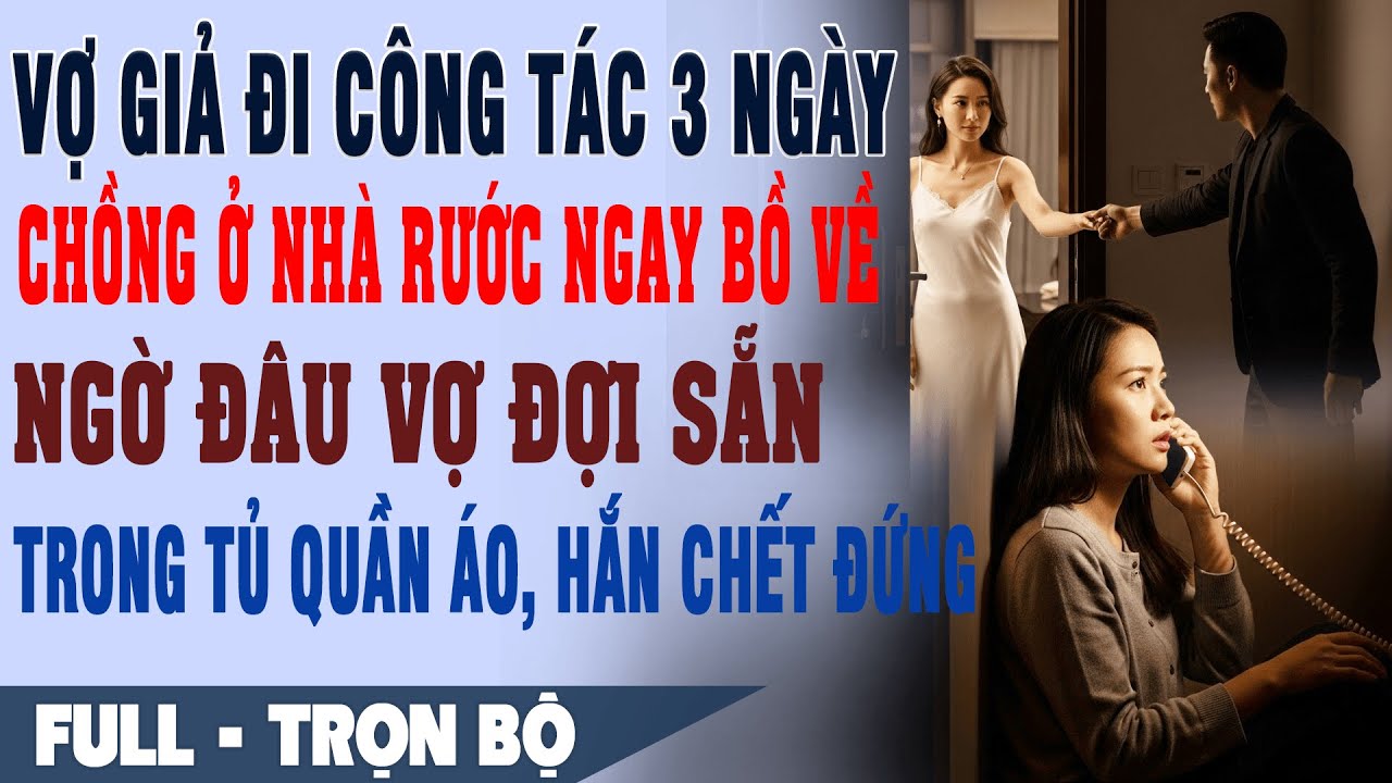 💕 Giả đi công tác 3n chồng ở nhà RƯỚC NGAY bồ về, ngờ đâu vợ ĐỢI SẴN TRONG TỦ QUẦN ÁO, hắn chết đứng
