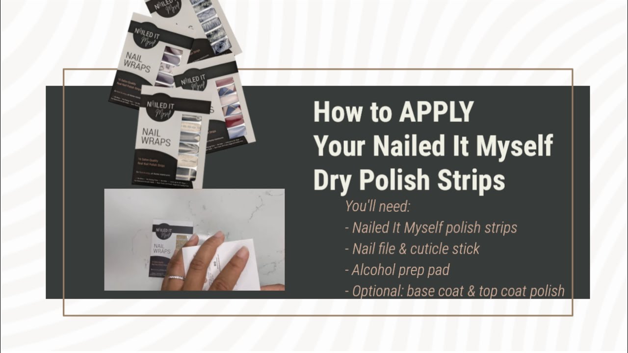 How To Apply NAILED IT MYSELF dry polish strips / nail wraps. YouTube