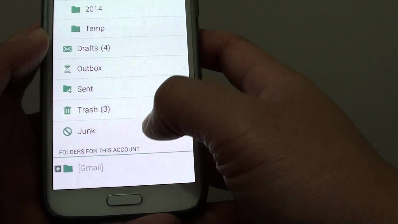Samsung Galaxy S5: How to Create Email Folder - YouTube