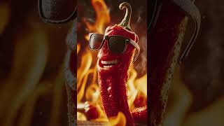 Hot But Chill! 🌶️😎 The Smiling Chili Pepper in Flames 🔥 #animation #food #blender #cocacola