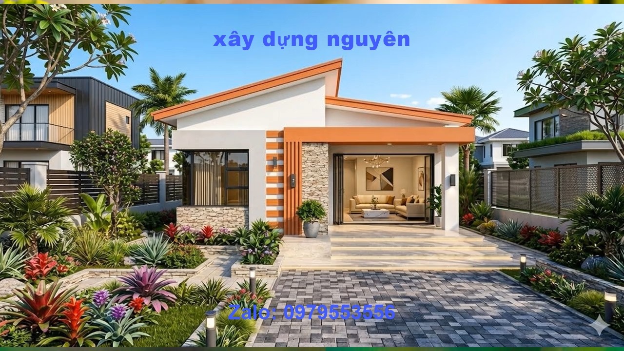 Mẫu Nhà Cấp 4 Mái Lệch Diện Tích 7x16m Thiết Kế 3 Phòng Ngủ #nhacap4