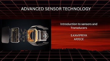 Introduction to sensors and transducer |Advanced Sensor Technology |  SNS Institutions