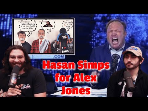 Thumbnail for Hasan Simps for Alex Jones @HasanAbi @ChapoTrapHouse #twitch #banned #alexjones