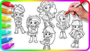 Coloring Pages EQUESTRIA GIRLS - Mini / How to draw My Little Pony. MLP. Easy Drawing Tutorial Art