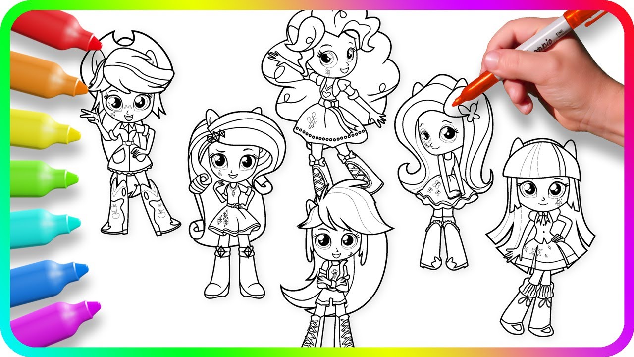 Coloring Pages EQUESTRIA GIRLS - Mini / How to draw My Little Pony. MLP. Easy Drawing Tutorial Art