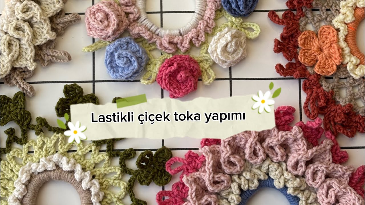 Lastikli çiçek toka yapımı flowers hair clips @semra.design 