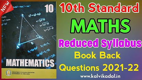10th Maths Reduced Syllabus Book Back Questions 2021 - 2022 | 10th Maths Reduced Book Back Questions