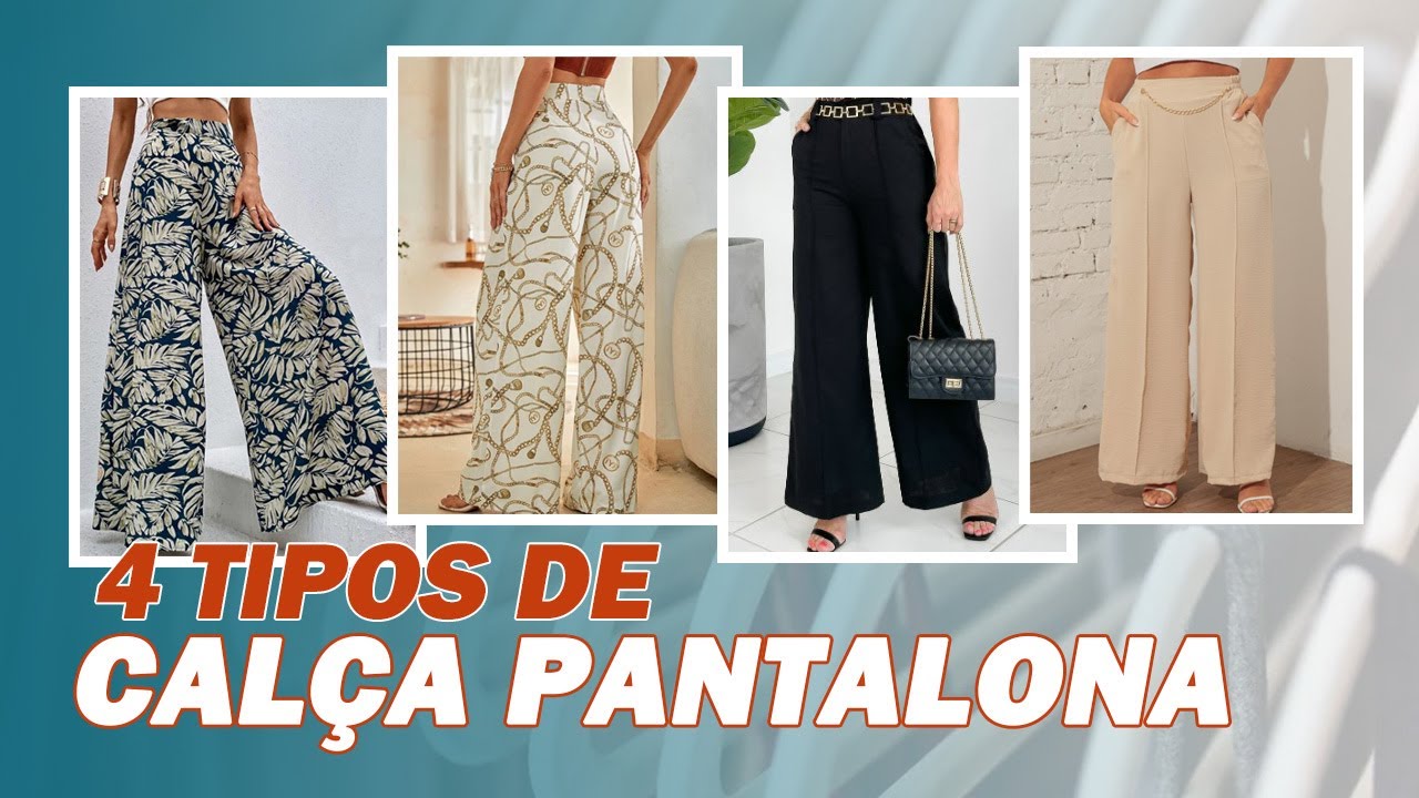 COMO FAZER 4 TIPOS DE CALÇA PANTALONA | MODELAGEM MUITO SIMPLES PASSO A PASSO
