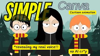 Simple Cartoon Animation Scene in Canva | Canva Tutorial