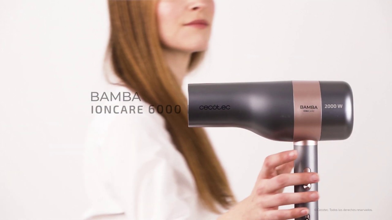 Cecotec Secador de pelo Ionico Bamba IoniCare 5500 PowerStyle, de diseño  con motor AC, de gran caudal de aire, con iones reales, sistema Perfect  Colour, con difusor y accesorios profesionales : 