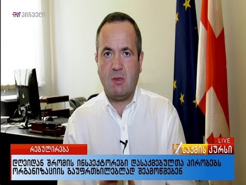 დღეიდან შრომის ინსპექტორები დასაქმებულთა პირობებს ორგანიზაციის გაუფრთხილებლად შეამოწმებენ