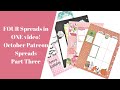 FOUR Spreads in ONE Video-- October Patreon Spreads Part Three