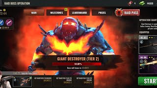 Zombie Hunter (CLLJANhpFTQ) Raid Boss Operation Gameplay Giant Deastroyer (Tier 2). :( screenshot 3