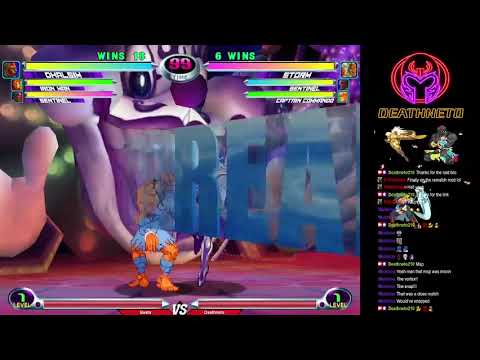 MvC2 Dhalsim 95% double crossunder juggle, Rocket Punch extender reset sequence