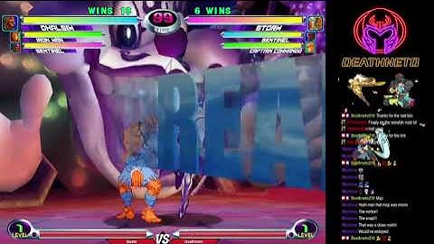 MvC2 Dhalsim 95% double crossunder juggle, Rocket Punch extender reset sequence