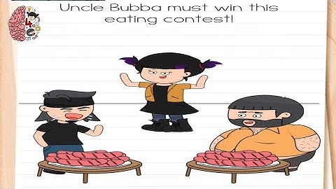 brain test 4 level 94 | Uncle bubba must win the eating contest