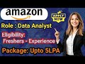 Amazon is hiring for a Data Analyst | Freshers to experience candidates| latest jobs