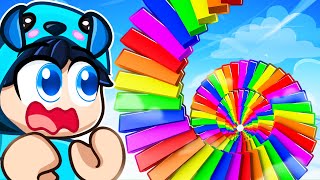 Surviving the RAINBOW STAIRS in Roblox With Crazy Fan Girl! screenshot 5