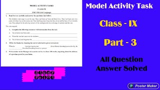 Class 9 || Model Activity Task Part 3 ||English ||Study Point ||