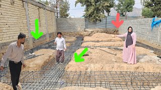 Parisa's new building: Continuation of construction and fastening of rebars
