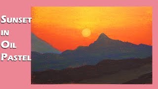 pic Easy Sunset Impressionism Art Oil Pastel beginners oil pastel tutorial sunset in oil pastels saminspire